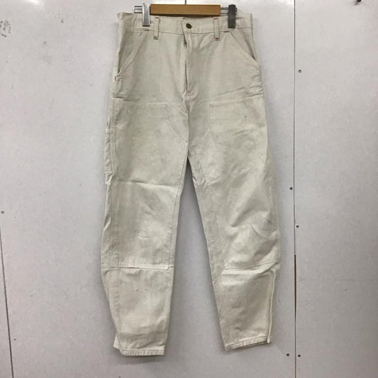 カーハート Carhartt パンツ ワークパンツ、ペインターパンツ ワークパンツ ワイドパンツ カジュアルパンツ ロゴ、文字 白 / ホワイト /  メンズ USED 古着 中古 10127082