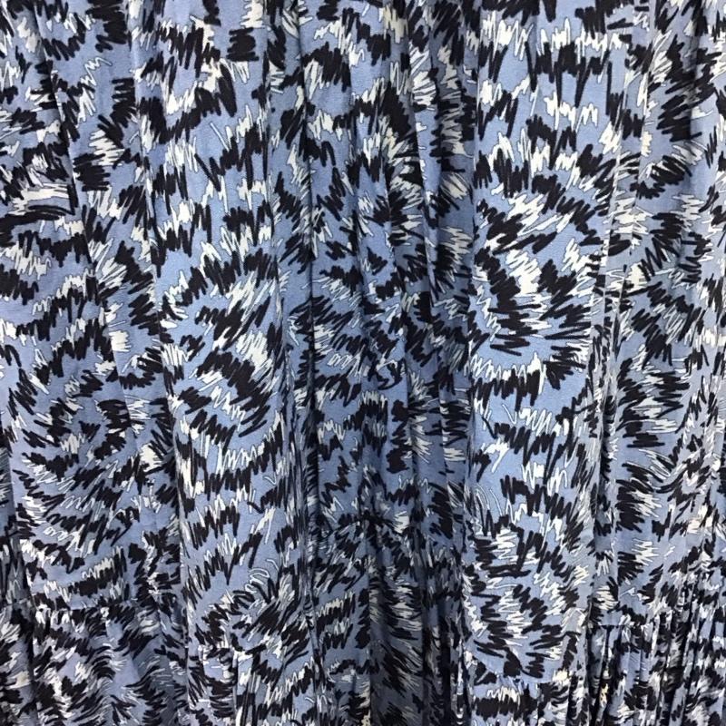 ザラ ZARA ワンピース ロングスカート 4479 240 400 長袖 ティアード S 総柄 青 / ブルー /  レディース USED 古着 中古 10113507