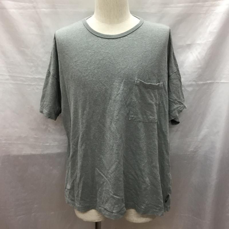 ゴーヘンプ GOHEMP Tシャツ 半袖 クルーネック 胸ポケット オーガニックコットン L 無地 灰 / グレー /  メンズ USED 古着 中古 10119803