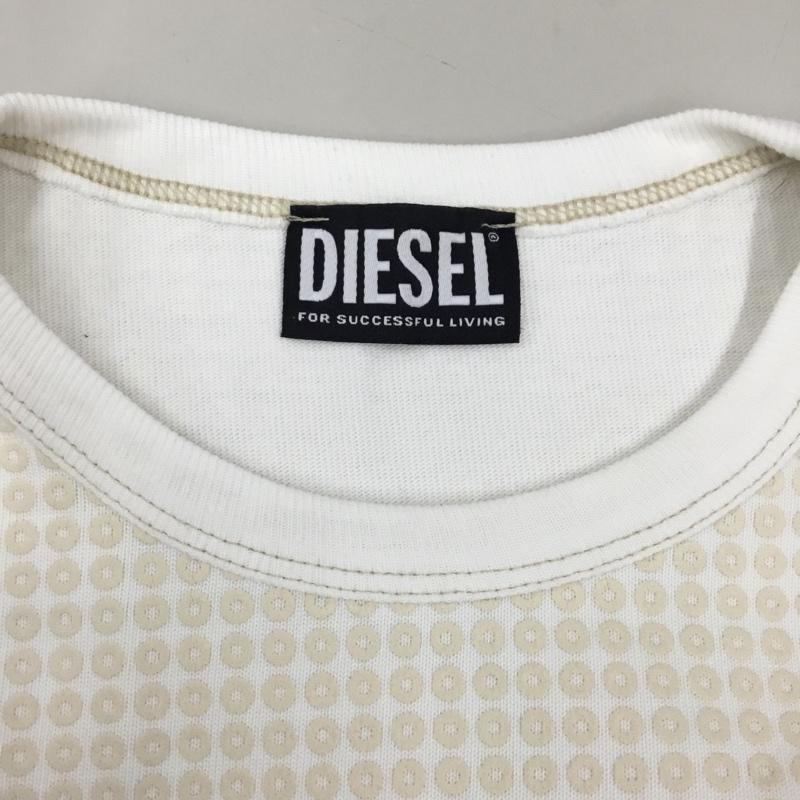 ディーゼル DIESEL カットソー 長袖 S-HONAT ロンT L ロゴ、文字 白 / ホワイト / X ベージュ / ベージュ / X 紺 / ネイビー /  メンズ USED 古着 中古 10121387