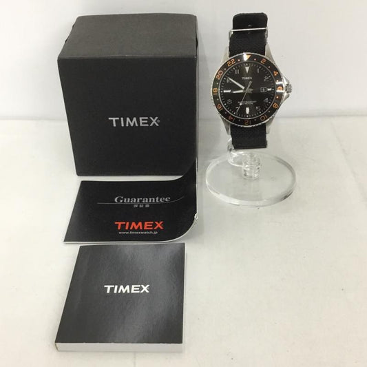 タイメックス TIMEX 腕時計 アナログ（クォーツ式） T2P031 箱有 ロゴ、文字 黒 / ブラック /  メンズ USED 古着 中古 10127059
