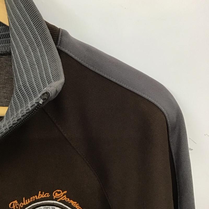コロンビア Columbia ジャケット、上着 ジャケット、ブレザー ジップアップジャケット アウター ジャージ スタンドネック S ロゴ、文字 茶 / ブラウン /  メンズ USED 古着 中古 10136587