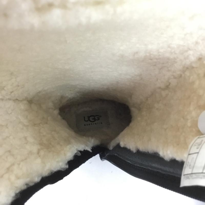 アグ UGG ブーツ 一般 3051 ロングブーツ サイドファスナー 24cm 24.0cm ロゴ、文字 黒 / ブラック /  レディース USED 古着 中古 10140027
