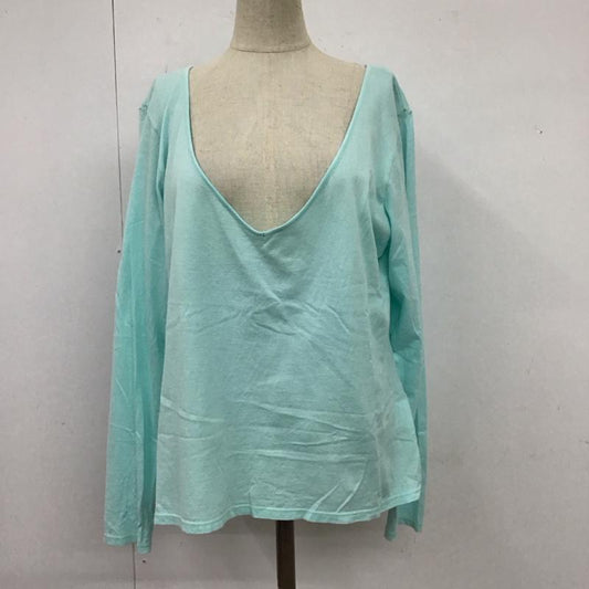 アニエス・ベー agnes b. カットソー 長袖 Vネック ロンT 3 無地 水色 / ライトブルー /  レディース USED 古着 中古 10116707