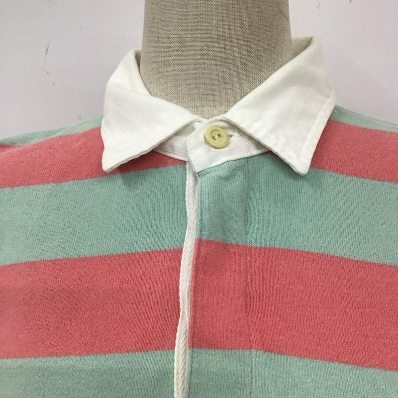 ラルフローレン RALPHLAUREN ポロシャツ 半袖 半袖ポロシャツ カラーシャツ 半袖カットソー M ボーダー柄 桃 / ピンク / X 水色 / ライトブルー /  レディース USED 古着 中古 10113816