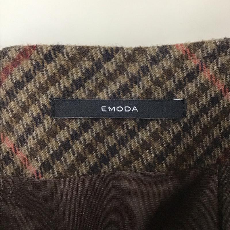 エモダ EMODA スカート ミニスカート 041850830401-01 WRAP TIE CHECK SK M チェック 茶 / ブラウン / X 黒 / ブラック / X 赤 / レッド /  レディース USED 古着 中古 10115406