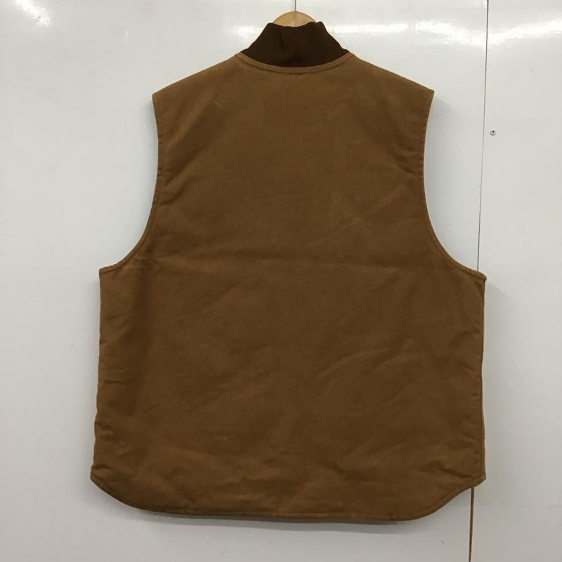 カーハート Carhartt ベスト ベスト ジップアップベスト ノースリーブカットソー アウター XL ロゴ、文字 茶 / ブラウン /  メンズ USED 古着 中古 10150661