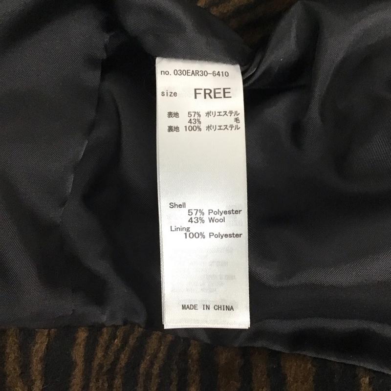 スライ SLY コート コート一般 030EAR30-6410 SOUTIEN COLLAR COAT FREE アニマル柄 茶 / ブラウン / X 黒 / ブラック /  レディース USED 古着 中古 10119633