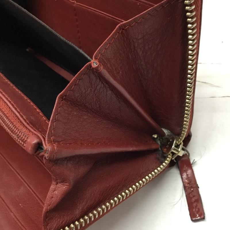 グッチ GUCCI 財布 長財布 マイクログッチシマ GG ラウンドファスナー エナメル ニース 総柄 赤 / レッド /  レディース USED 古着 中古 10116644