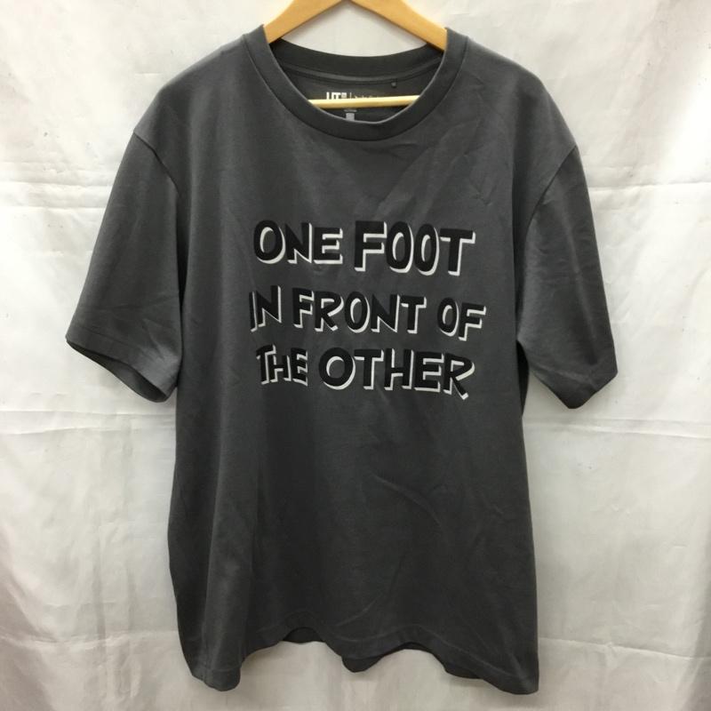 ユニクロ UNIQLO Tシャツ 半袖 XL プリント チャコールグレー / チャコールグレー /  メンズ USED 古着 中古 10110604