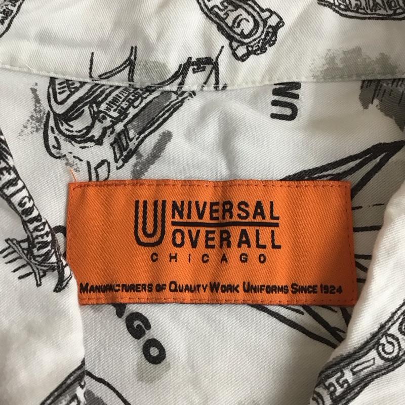 ユニバーサルオーバーオール UNIVERSAL OVERALL シャツ、ブラウス 半袖 U813168-A 胸ポケット L 総柄 白 / ホワイト /  メンズ USED 古着 中古 10116812