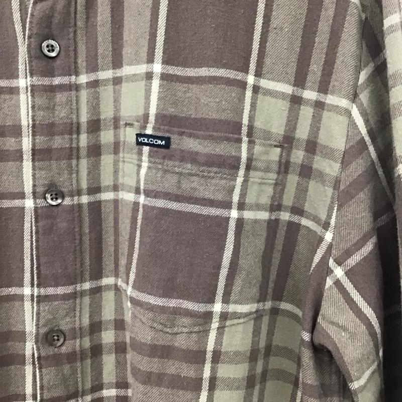 ボルコム VOLCOM シャツ、ブラウス 長袖 長袖シャツ チェックシャツ カラーシャツ XL チェック 茶 / ブラウン /  メンズ USED 古着 中古 10131511