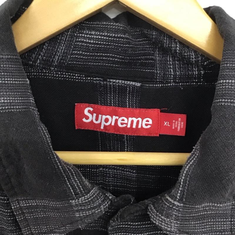 シュプリーム Supreme シャツ、ブラウス 長袖 2023-24AW WovenPlaidShirt 長袖シャツ チェックシャツ XL チェック 黒 / ブラック /  メンズ USED 古着 中古 10132191