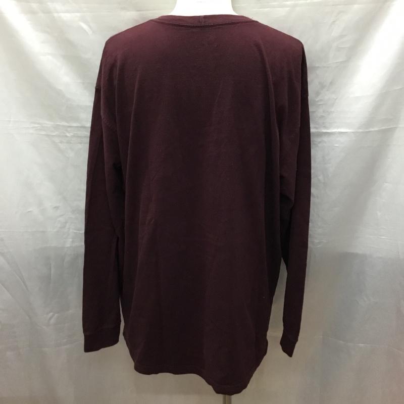 カーハート Carhartt カットソー 長袖 長袖カットソー クルーネックカットソー ロングスリーブカットソー プリントTシャツ XL ロゴ、文字 えんじ / ワインレッド /  メンズ USED 古着 中古 10118678