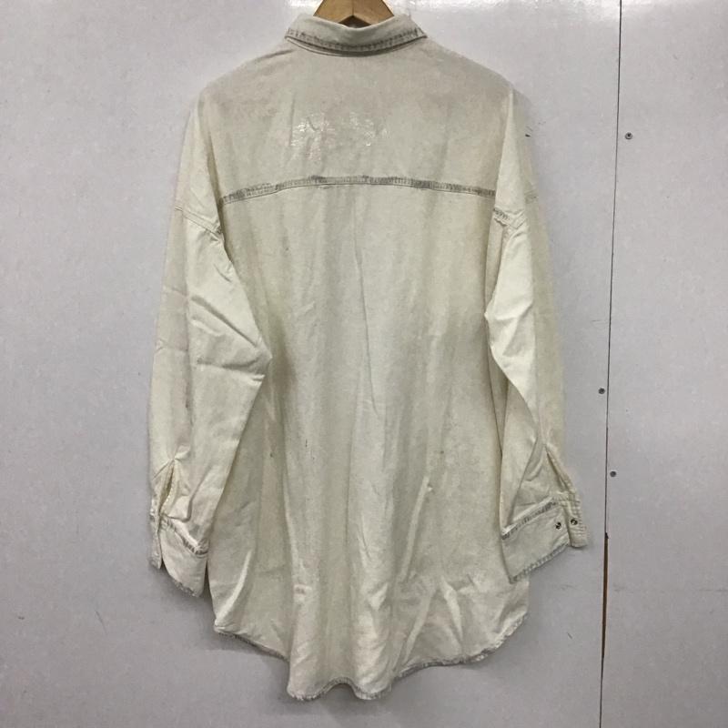 ページボーイ PAGEBOY シャツ、ブラウス 長袖 PB460001TS ハクプリントデニムルーズ シャツ FREE  白 / ホワイト /  レディース USED 古着 中古 10139854