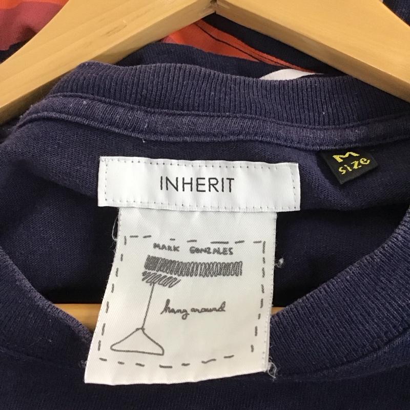 インヘリット INHERIT Tシャツ 半袖 半袖カットソー プリントTシャツ クルーネックカットソー M プリント 紺 / ネイビー /  メンズ USED 古着 中古 10132276