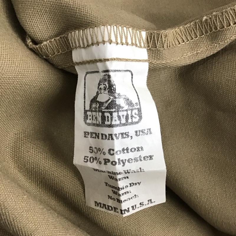 ベンデイビス BEN DAVIS シャツ、ブラウス 半袖 ハーフジップ USA製 S ワンポイント ベージュ / ベージュ /  メンズ USED 古着 中古 10122983