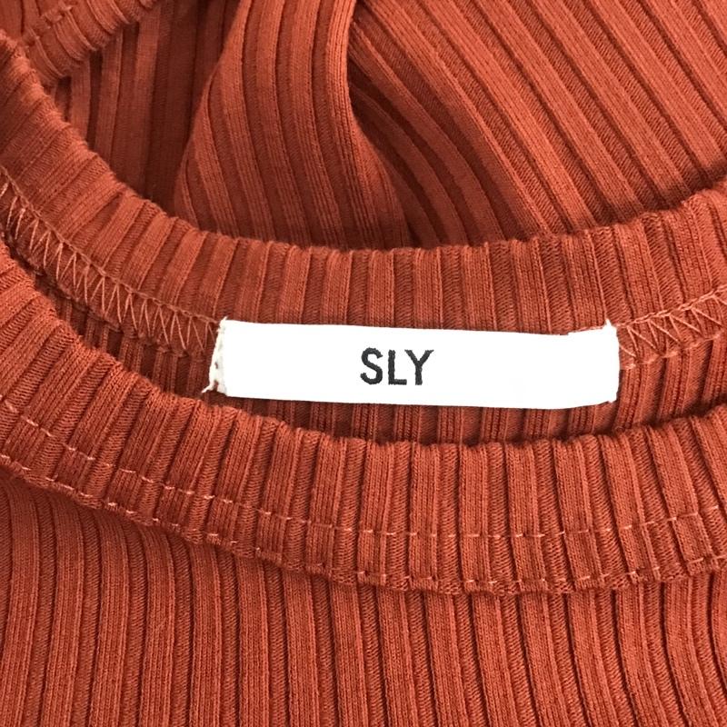 スライ SLY カットソー 長袖 030cay80-5960 WRAPLOOSEL／STOPS 長袖リブカットソー クルーネックカットソー FREE 無地 茶 / ブラウン /  レディース USED 古着 中古 10105858