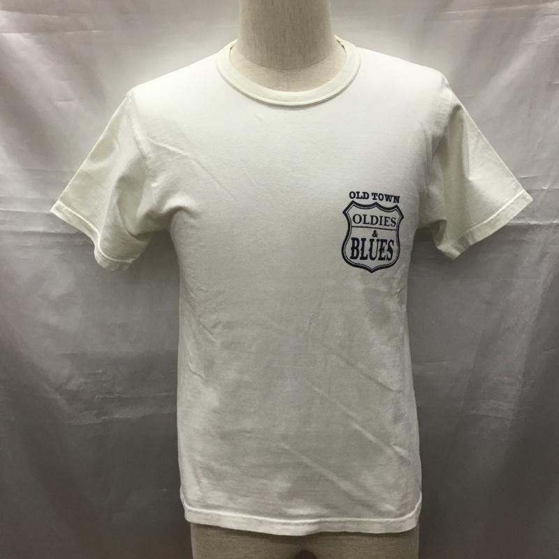 フラットヘッド The Flat Head Tシャツ 半袖 半袖カットソー プリントTシャツ クルーネックカットソー 38 ロゴ、文字 白 / ホワイト /  メンズ USED 古着 中古 10116719