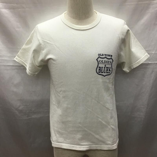フラットヘッド The Flat Head Tシャツ 半袖 半袖カットソー プリントTシャツ クルーネックカットソー 38 ロゴ、文字 白 / ホワイト /  メンズ USED 古着 中古 10116719