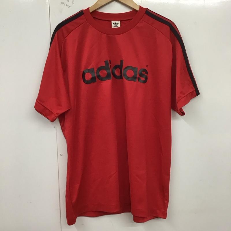 アディダス adidas Tシャツ 半袖 ロゴ、文字 X プリント 赤 / レッド /  メンズ USED 古着 中古 10128483