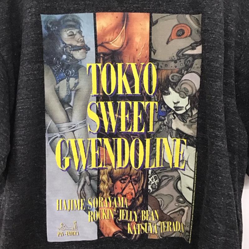 エロスティカ EROSTiKA Tシャツ 半袖 半袖カットソー プリントTシャツ クルーネックカットソー XL プリント 灰 / グレー /  メンズ USED 古着 中古 10134634