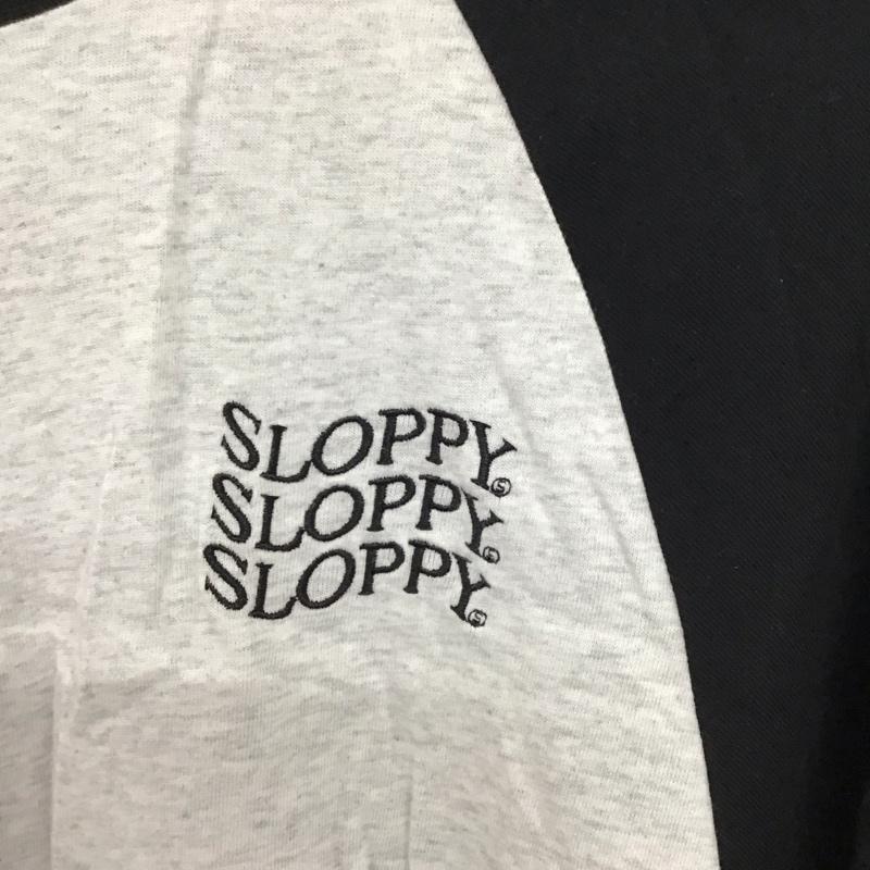 スラッピー SLOPPY カットソー 七分袖 ラグラン FREE ロゴ、文字 黒 / ブラック / X 灰 / グレー /  レディース USED 古着 中古 10149787