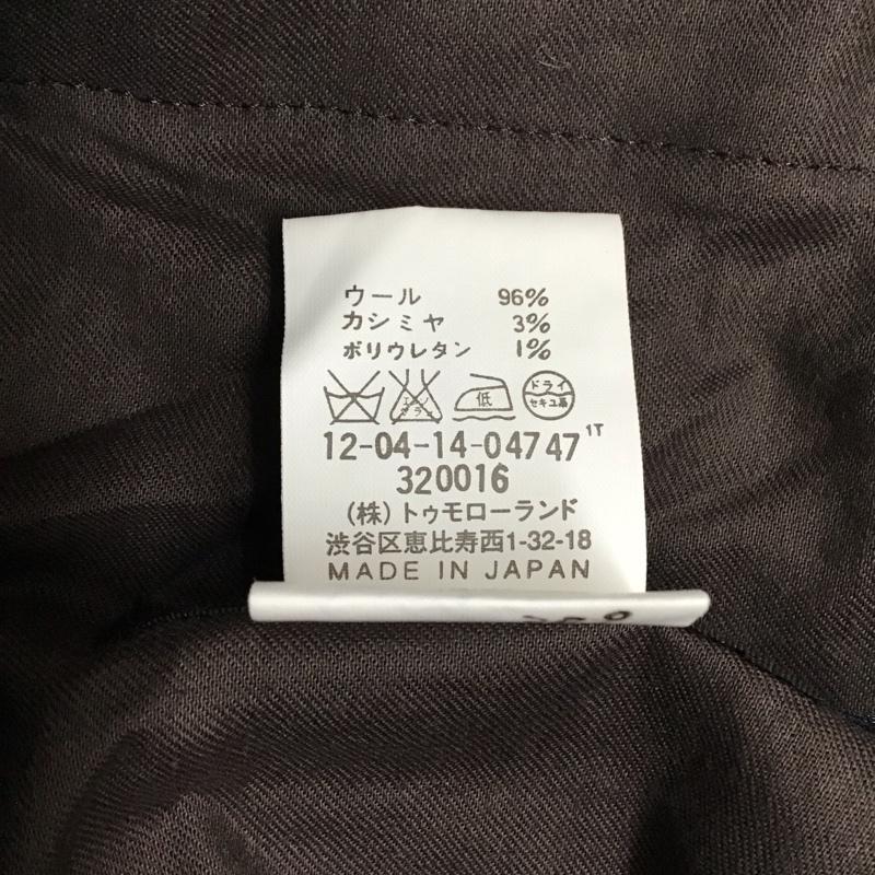 マカフィー MACPHEE パンツ スラックス 12-04-14-04747 ウール センタープレス カシミヤ混 40 無地 ダークブラウン / ダークブラウン /  レディース USED 古着 中古 10115427