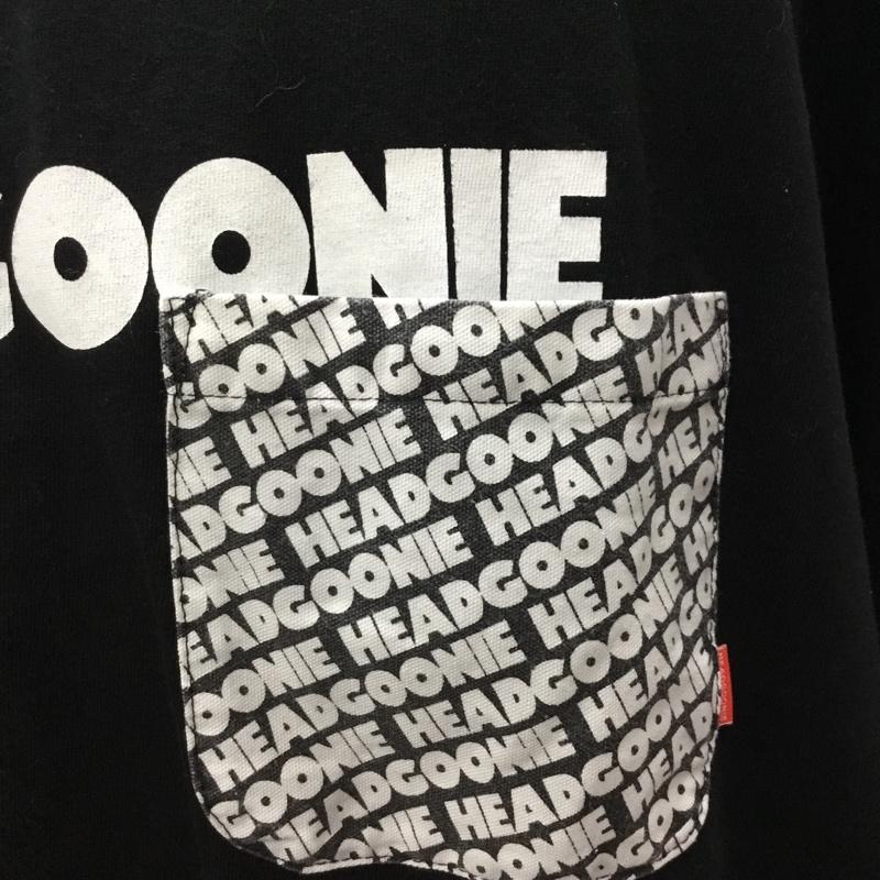 ヘッドグーニー HEADGOONIE Tシャツ 半袖 半袖カットソー プリントTシャツ クルーネックカットソー XXL ロゴ、文字 黒 / ブラック /  メンズ USED 古着 中古 10117534