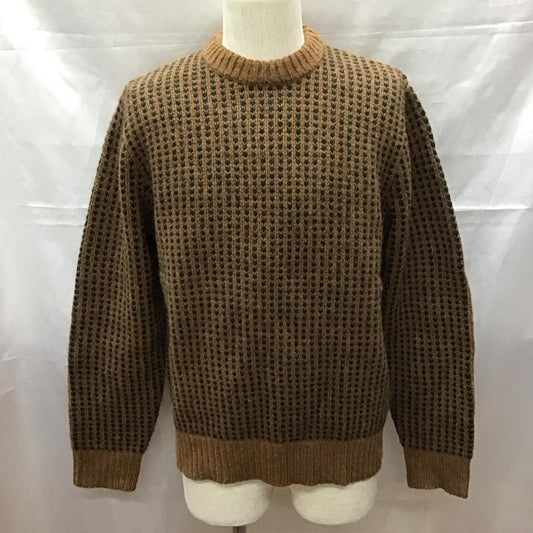 エルエルビーン L.L.Bean ニット、セーター 長袖 長袖ニットカットソー ニット セーター クルーネックニット M 総柄 茶 / ブラウン /  メンズ USED 古着 中古 10111804