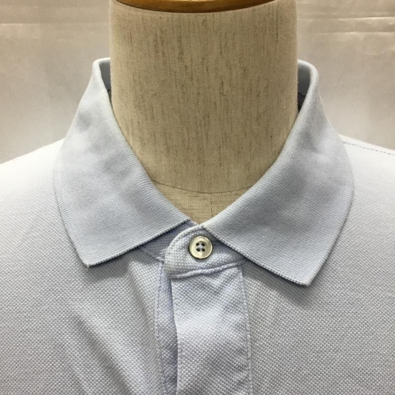 トミーヒルフィガー TOMMY HILFIGER ポロシャツ 半袖 半袖ポロシャツ カラーシャツ 半袖カットソー XL ロゴ、文字 水色 / ライトブルー /  メンズ USED 古着 中古 10115824