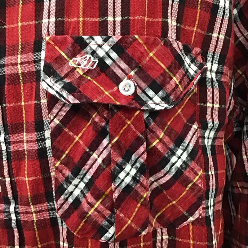 ジョニーブレイズ JOHNNYBLAZE シャツ、ブラウス 長袖 胸ポケット XXL チェック 赤 / レッド / X 白 / ホワイト / X 黒 / ブラック / X 黄 / イエロー /  メンズ USED 古着 中古 10121367