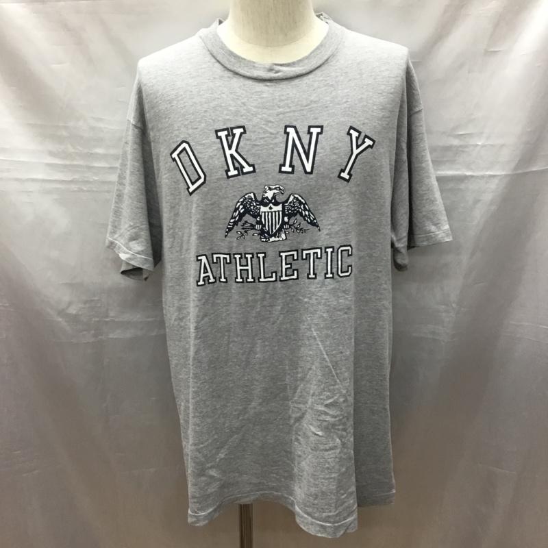 ダナキャランジーンズ DKNYJEANS Tシャツ 半袖 半袖カットソー プリントTシャツ クルーネックカットソー 90s プリント 灰 / グレー /  メンズ USED 古着 中古 10116733