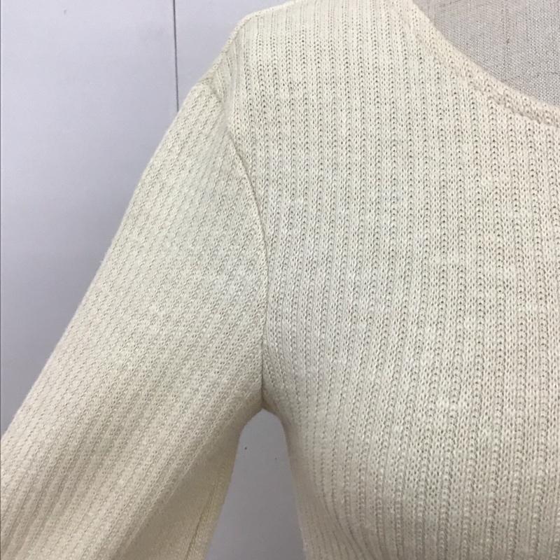 ザラ ZARA ニット、セーター 長袖 1014 816 712 ショート丈 クロップド丈 クロッシェ S  オフホワイト / オフホワイト /  レディース USED 古着 中古 10118465