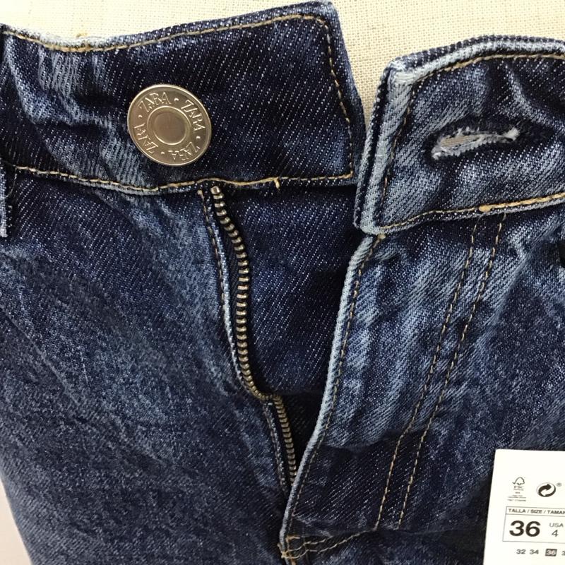 ザラ ZARA パンツ デニム、ジーンズ 6688 224 401 ハイウエスト ワイド 36 タグ付き 36 無地 青 / ブルー /  レディース USED 古着 中古 10112617