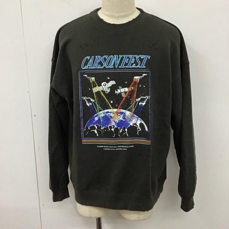 ビームス ハート BEAMS HEART トレーナー 長袖 長袖 M プリント 黒 / ブラック /  メンズ USED 古着 中古 10123623