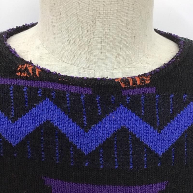 古着 USED トレーナー 長袖 長袖ニットカットソー クルーネック セーター プリント マルチカラー / マルチカラー /  メンズ USED 古着 中古 10127104