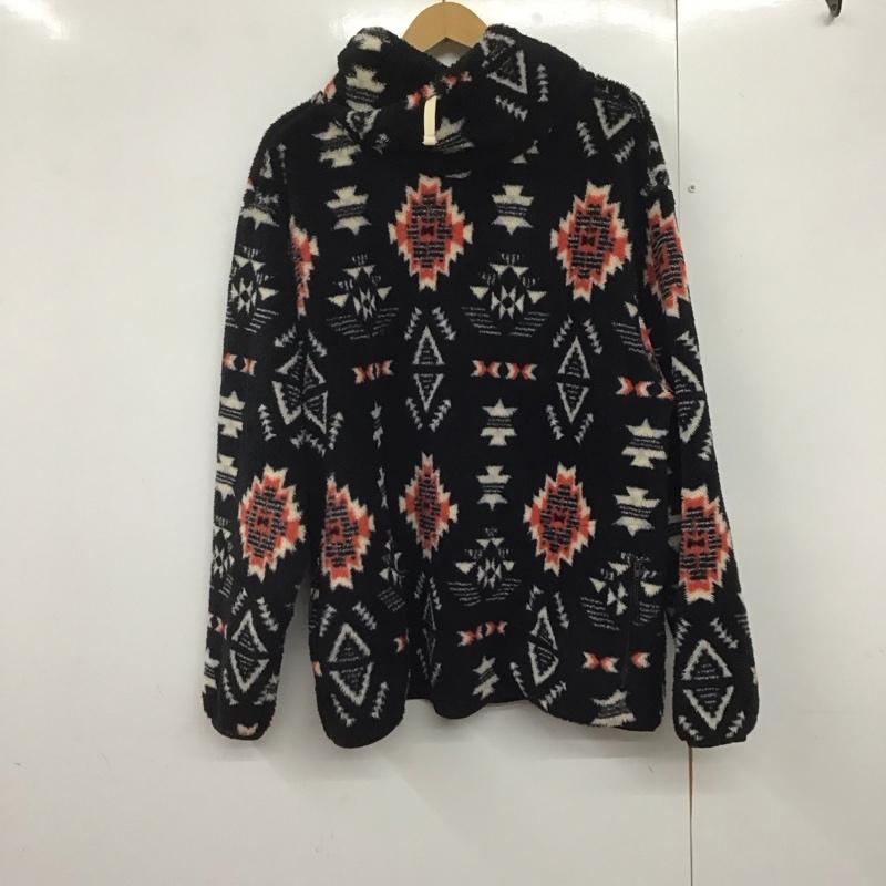 アンドファミリー ANDFAMILY ジャケット、上着 ジャケット、ブレザー sw2012638 StandCollarBoaSweat フリースプルオーバージャケット スタンドカラー L プリント 黒 / ブラック /  メンズ USED 古着 中古 10143432