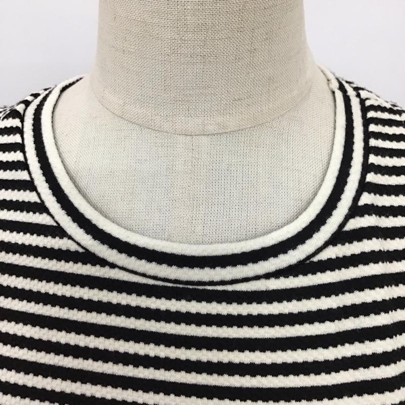ザラ ZARA ワンピース ミニスカート 5580 086 064 オープンショルダー S ボーダー柄 白 / ホワイト / X 黒 / ブラック /  レディース USED 古着 中古 10115000