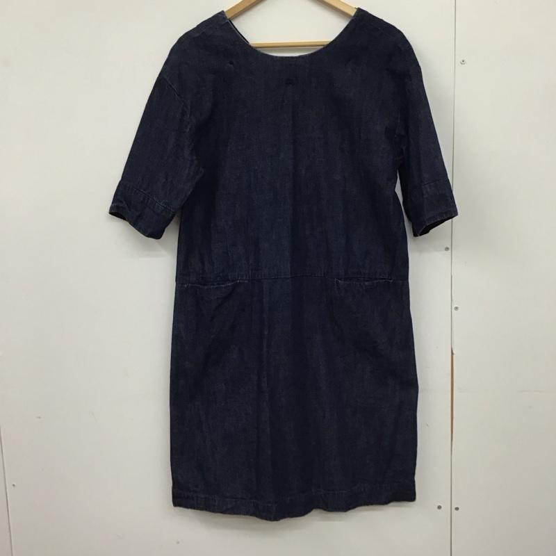 ニコアンド niko and... ワンピース ひざ丈スカート 無地 インディゴ / インディゴ /  レディース USED 古着 中古 10150409