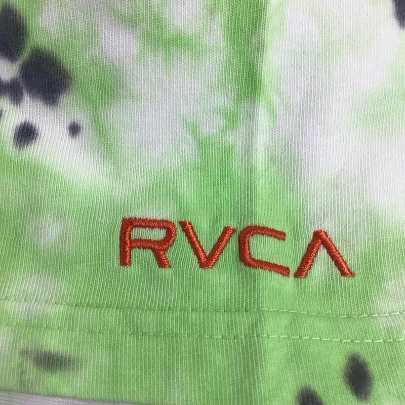 ルーカ RVCA Tシャツ 半袖 BB043-200 タイダイ スリーブロゴ S 総柄 白 / ホワイト / X 薄緑 / ライトグリーン / X 黒 / ブラック /  メンズ USED 古着 中古 10111563