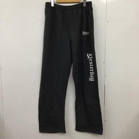 トゥデイエディション TODAY edition パンツ ワークパンツ、ペインターパンツ ワークパンツ ワイドパンツ カジュアルパンツ スウェットパンツ L ロゴ、文字 ダークグレー / ダークグレー /  メンズ USED 古着 中古 10150989