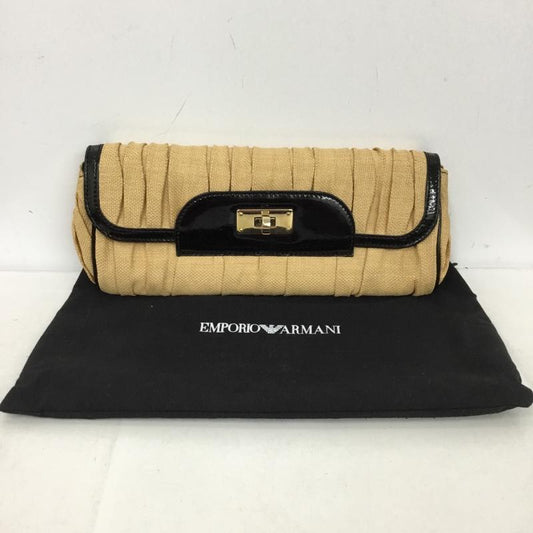 エンポリオアルマーニ EMPORIO ARMANI クラッチバッグ、パーティバッグ クラッチバッグ、パーティバッグ 無地 ベージュ / ベージュ / X 黒 / ブラック /  レディース USED 古着 中古 10148453