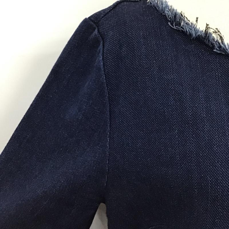 ザラベーシック ZARA BASIC ワンピース ひざ丈スカート 半袖ロングワンピース デニムワンピース クルーネック M 無地 インディゴ / インディゴ /  レディース USED 古着 中古 10116418