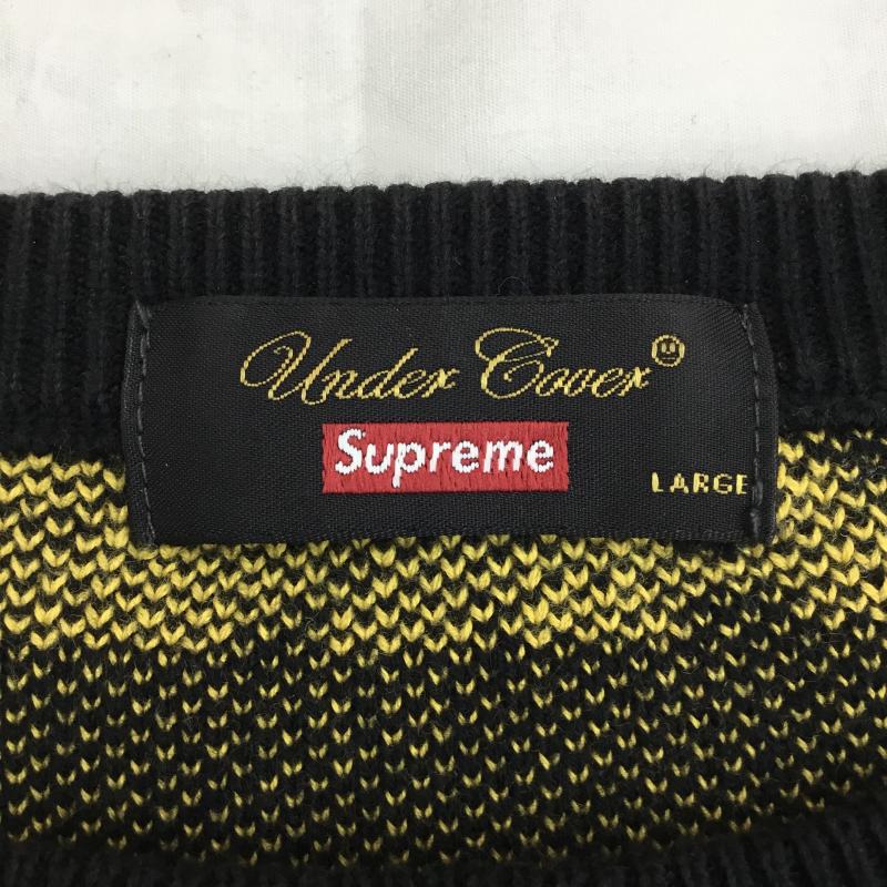 シュプリーム Supreme ニット、セーター 長袖 Supreme×UNDERCOVER　１８SS　Public　Enemy L 総柄 黒 / ブラック / X 黄 / イエロー /  メンズ USED 古着 中古 10120960