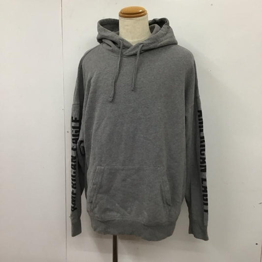 アメリカンイーグル AMERICANEAGLE パーカー 長袖 長袖パーカー フード付きパーカー スウェット トレーナー ロゴ、文字 灰 / グレー /  メンズ USED 古着 中古 10114185