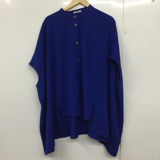 オズモーシス OSMOSIS シャツ、ブラウス 半袖 597006-718B ワイドビッグブラウス ONE SIZE 無地 青 / ブルー /  レディース USED 古着 中古 10144638