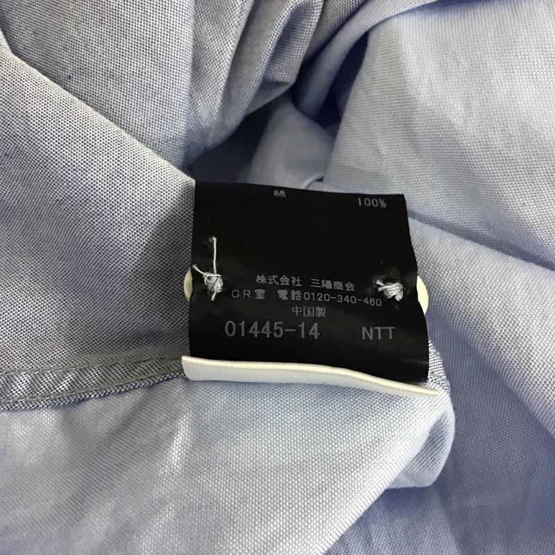バーバリーブラックレーベル BURBERRY BLACK LABEL シャツ、ブラウス 長袖 長袖シャツ カラーシャツ ポケットシャツ 長袖カットソー 3 ロゴ、文字 水色 / ライトブルー /  メンズ USED 古着 中古 10114629