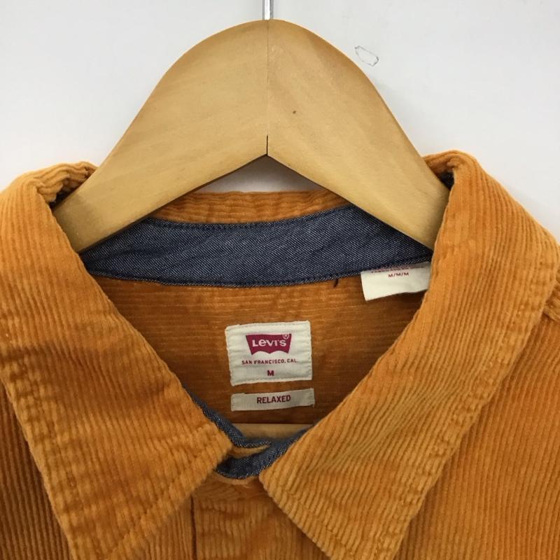 リーバイス Levi s シャツ、ブラウス 長袖 長袖シャツ コーデュロイシャツ カジュアルシャツ M ロゴ、文字 橙 / オレンジ /  メンズ USED 古着 中古 10149579