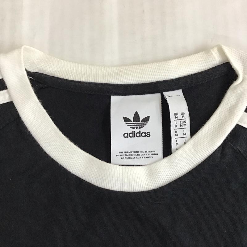 アディダス adidas Tシャツ 半袖 CW1202 3 STRIPES TEE ロゴ、文字 黒 / ブラック / X 白 / ホワイト /  メンズ USED 古着 中古 10121332